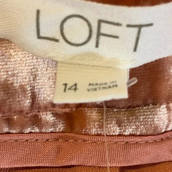 Loft Women's Peyton Velvet Flat Front Belted Straight Leg Pants Size 14 NWT - Picture 8 of 16